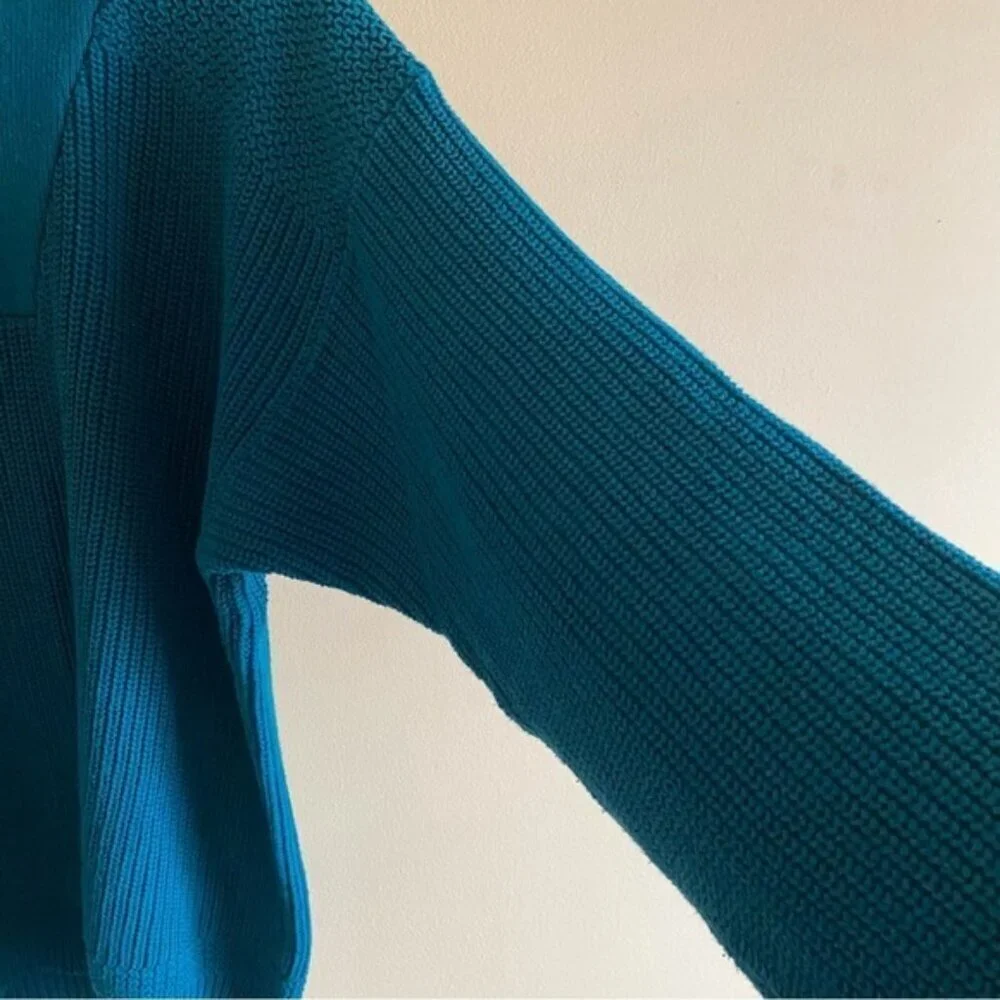 Y2K Eddie Bauer Henley Sweater Men Large TALL Cotton Chunky Knit Preppy Gorpcore - Picture 7 of 13